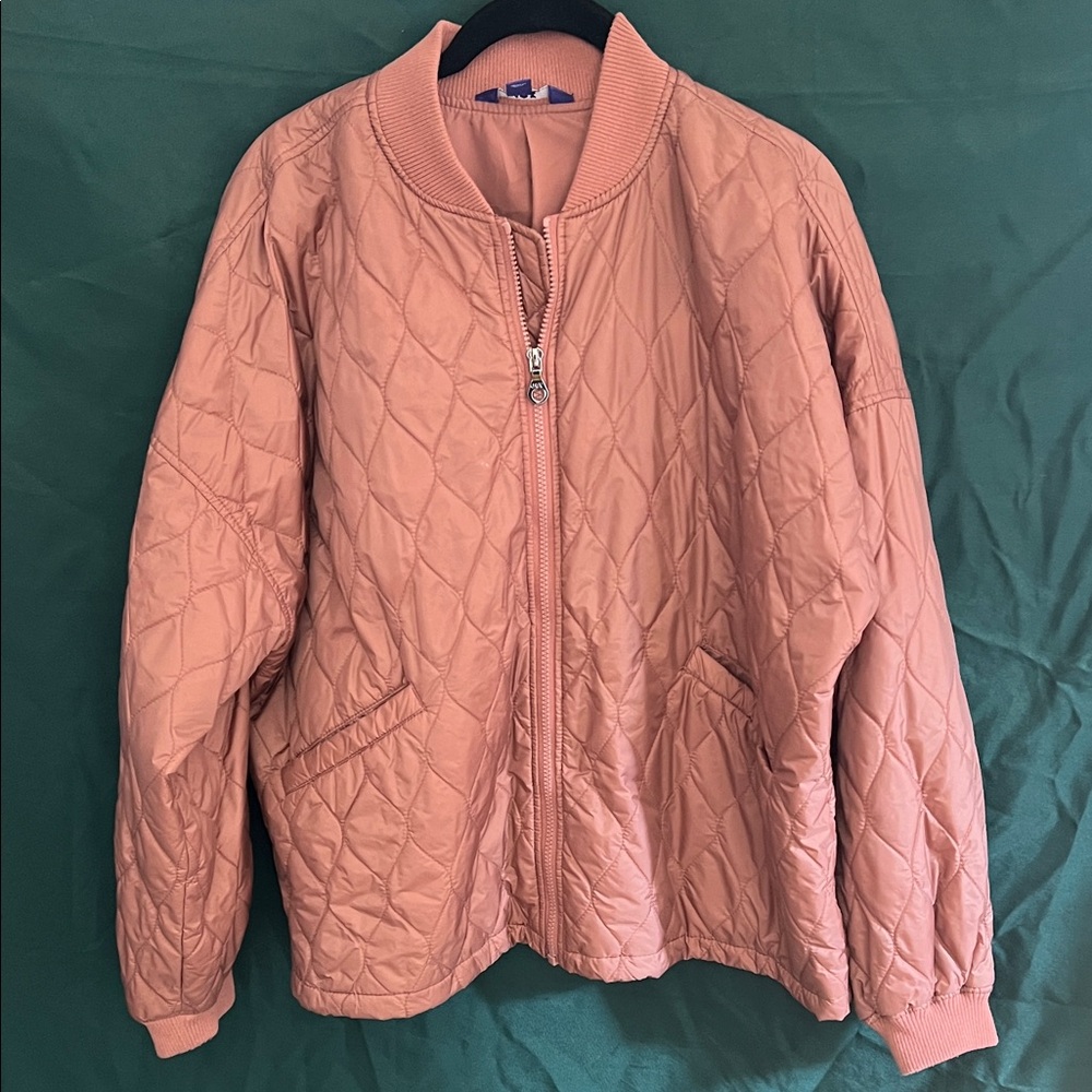 JoyLab Quilted Bomber Jacket - Peach